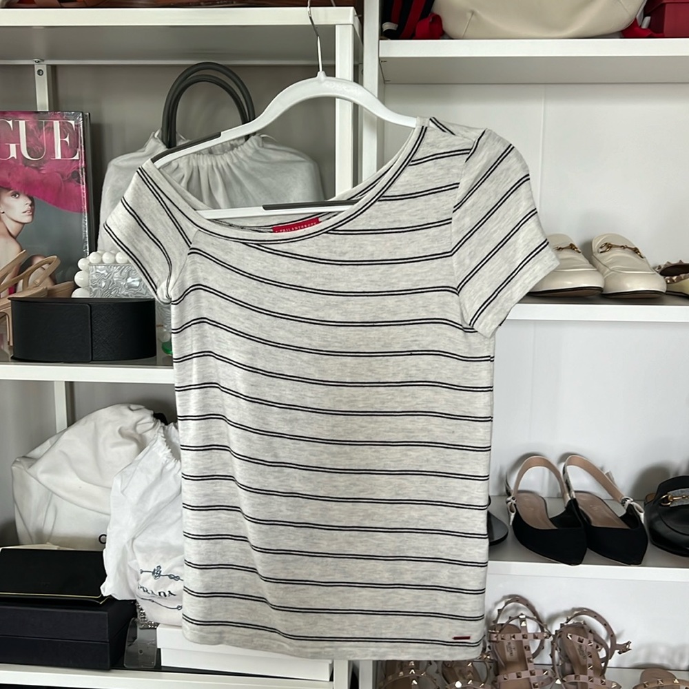 Black and white off the shoulder top